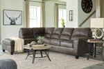 Navi 2-Pc Smoke Faux Leather LAF Sectional with Sleeper (Oversized)