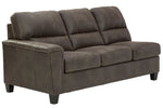 Navi 2-Pc Smoke Faux Leather RAF Sectional with Sleeper (Oversized)