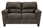 Navi Smoke Faux Leather Loveseat