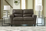 Navi Smoke Faux Leather Loveseat