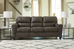 Navi Smoke Faux Leather Sofa