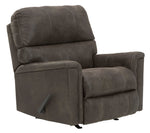 Navi Smoke Faux Leather Manual Rocker Recliner