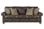 Nicorvo Coffee Faux Leather Sofa (Oversized)