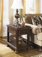 Porter Rustic Brown Wood End Table