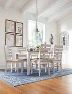 Skempton 7-Pc Grayish White Dining Table Set