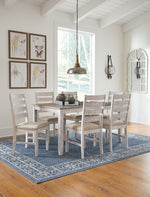 Skempton 7-Pc Grayish White Dining Table Set