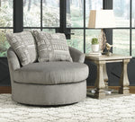 Soletren Ash Fabric Swivel Accent Chair