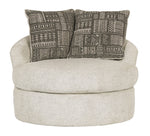 Soletren Stone Fabric Swivel Accent Chair