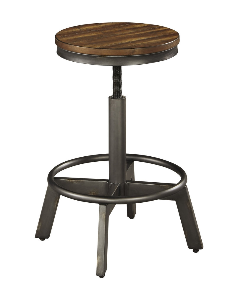 Torjin 2 Brown Wood/Gray Metal Counter Height Stools