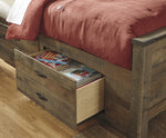 Trinell Brown Wood Twin Bookcase Storage Bed