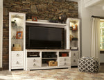 Willowton Whitewash Wood Entertainment Center