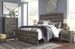 Wynnlow Gray Wood King Crossbuck Panel Bed