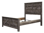 Wynnlow Gray Wood Queen Crossbuck Panel Bed