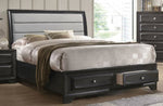 Soteris Light Gray/Antique Gray Wood King Sleigh Bed