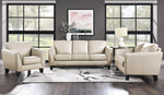 Spivey Beige Top Grain Leather Loveseat