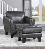 Spivey Dark Gray Top Grain Leather Chair