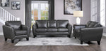 Spivey Dark Gray Top Grain Leather Chair