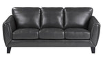 Spivey Dark Gray Top Grain Leather Sofa