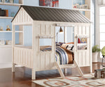 Spring Cottage White/Gray Wood Full Bed (Oversized)