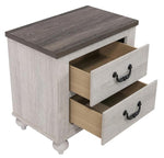 Stillwood Ash Brown/Vintage Linen Wood 2-Drawer Nightstand