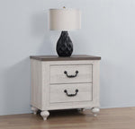 Stillwood Ash Brown/Vintage Linen Wood 2-Drawer Nightstand