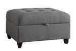 Stonenesse Gray Linen-Like Reversible Sectional with Ottoman