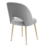 Swell Light Grey Velvet/Gold Meta Side Chair