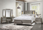 Tamsin Silver-Grey Metallic Cal King Bed (Oversized)