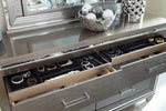 Tamsin Silver-Grey Metallic Wood 6-Drawer Dresser