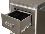 Tamsin Silver-Grey Metallic Wood Vanity Table w/Mirror