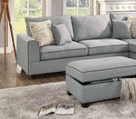 Teofila Light Grey Fabric Reversible Sectional with Ottoman