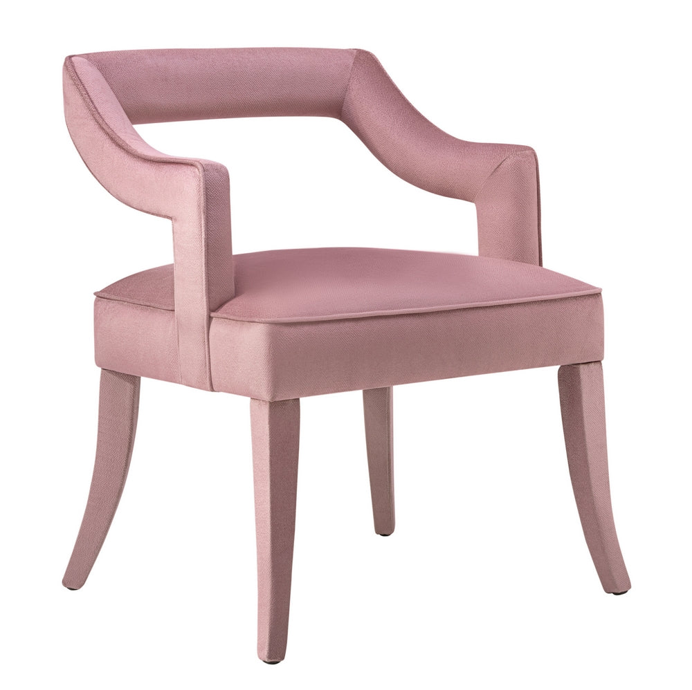 Tiffany Contemporary Pink Slub Velvet Arm Chair