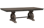 Toulon Wire Brushed Dark Pewter Extendable Dining Table