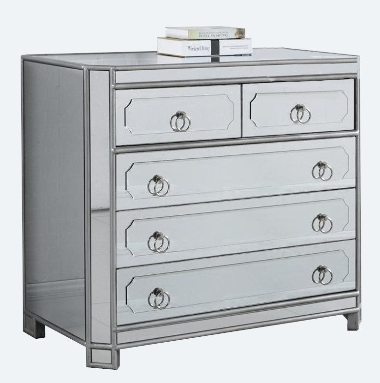 Tracee Silver Mirrored 3-Drawer Hall Chest