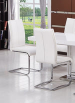 Tristen 2 White Faux Leather Side Chairs