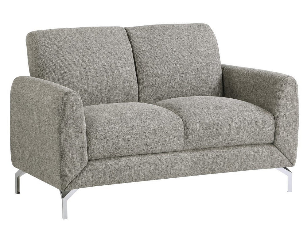 Venture Brown Textured Fabric Loveseat