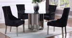 Wanda 2 Black Suede/Wood Side Chairs