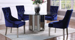 Wanda 2 Navy Blue Suede/Wood Side Chairs