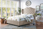 Waterlyn Neutral Tone Fabric Cal King Bed w/Nailheads