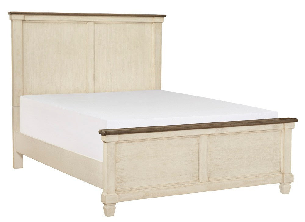 Weaver Antique White Wood King Bed