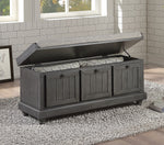 Woodwell Dark Gray Textured Fabric/Wood Bench w/Storage