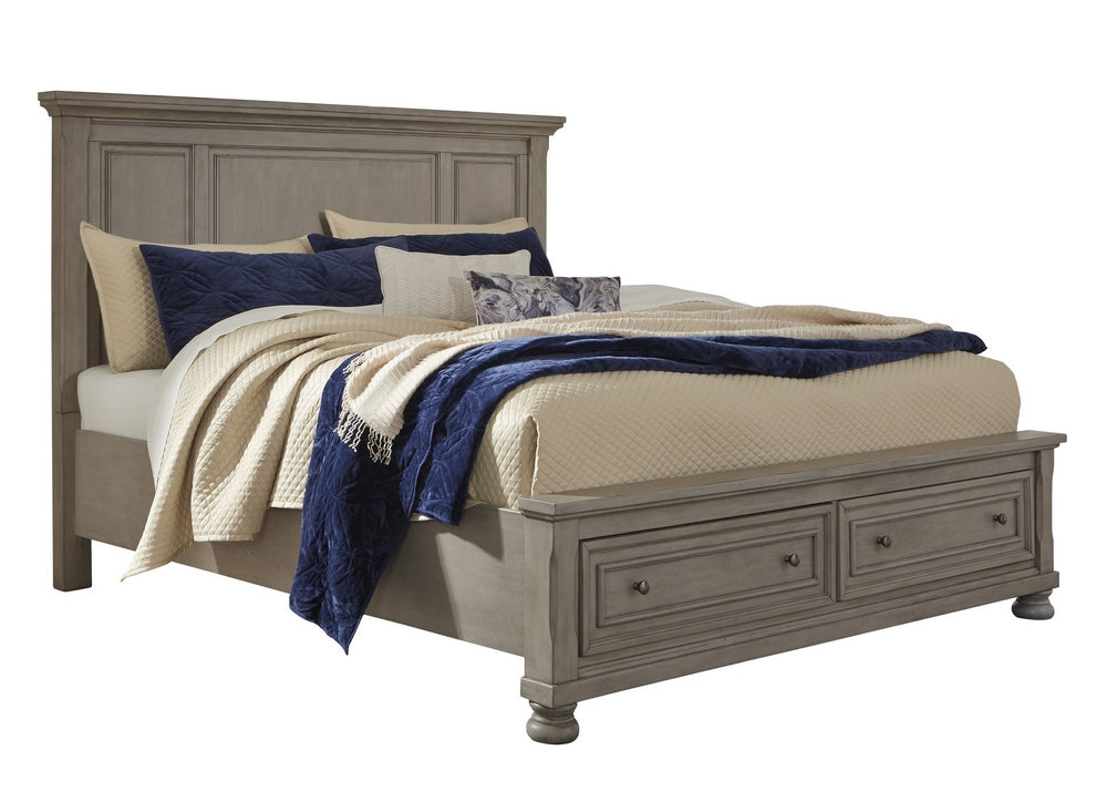 Lettner Light Gray Queen Storage Bed