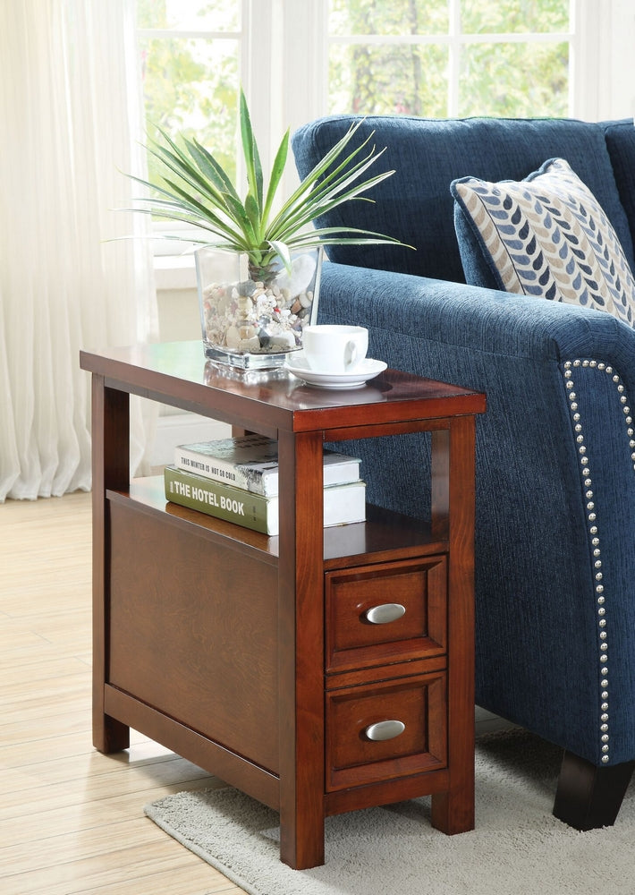 Perrie Cherry Wood Rectangular Side Table