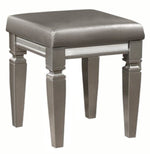 Tamsin Silver-Grey Metallic Wood/Bi-Cast Vinyl Stool