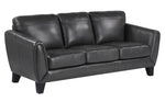 Spivey Dark Gray Top Grain Leather Sofa