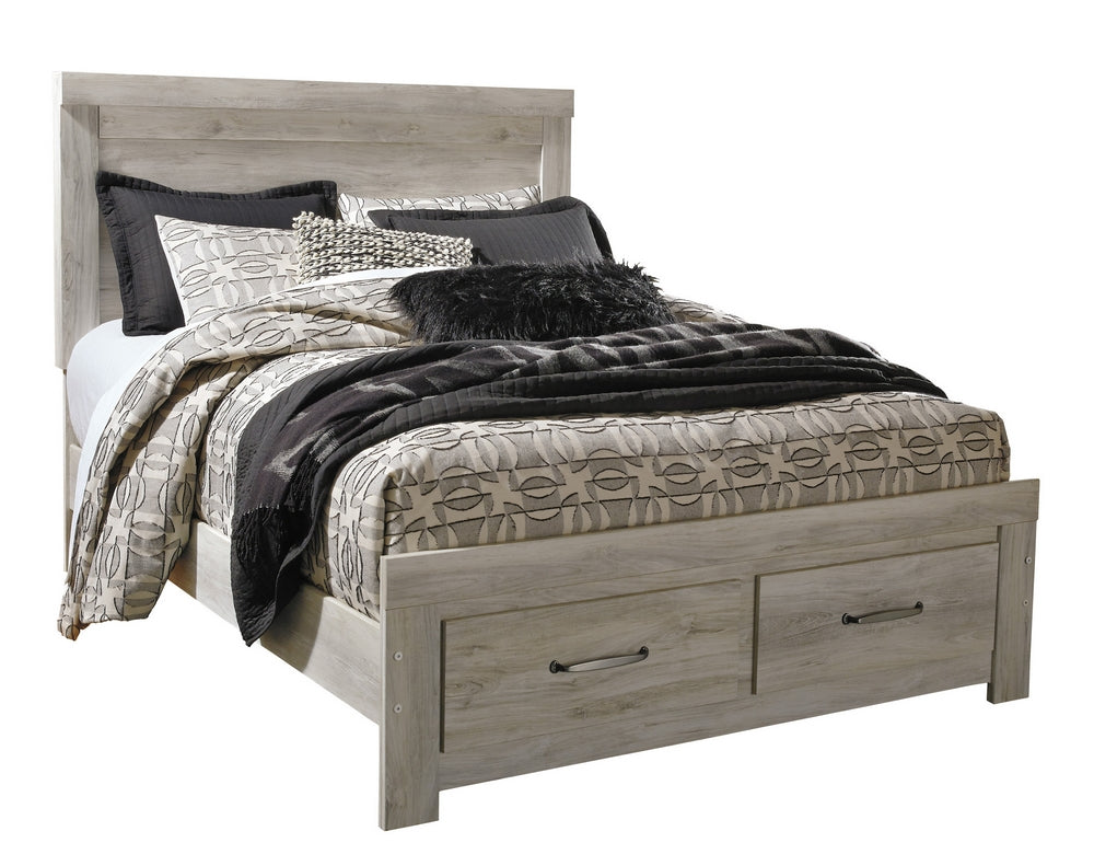 Bellaby Whitewash Wood Queen Storage Bed