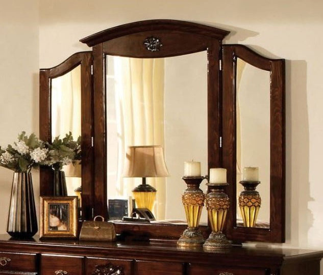 Tuscan II Dark Pine Tri-Fold Dresser Mirror