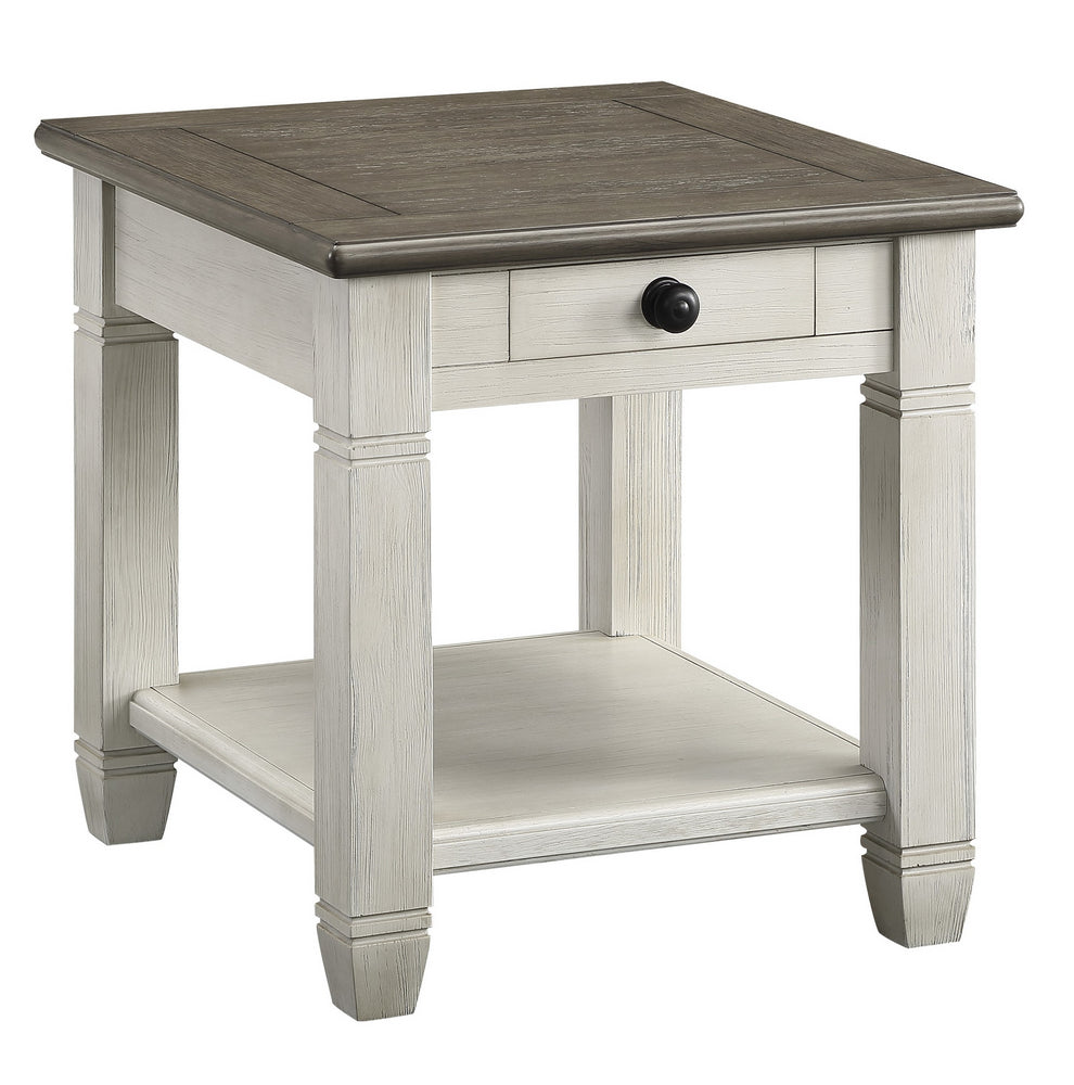 Granby Rosy Brown/Antique White Wood End Table