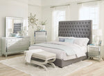 Camille 5-Pc Grey/Metallic Mercury King Bedroom Set