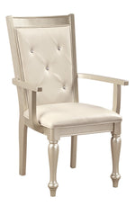 Celandine 2 Silver Vinyl/Wood Arm Chairs